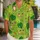 Cute Green Bow Tie Frogs Tropical Leaves for Beach Parties, Summer Getaways, and Frog Lovers Hawaiian Shirt - 1