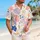 Pink Baby Elephant Tropical Floral Resort Wear for Women and Couples Travel Getaways Hawaiian Shirt - 6