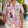 Kawaii Tropical Cartoon Cats With Palm Leaves For Beach Vacations And Cat Lovers Hawaiian Shirt - 1