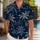 Midnight Navy Tropical Palms And Island Mountains For Coastal Resort Vacation Nights Hawaiian Shirt - 1