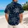 Midnight Navy Tropical Palms And Island Mountains For Coastal Resort Vacation Nights Hawaiian Shirt - 2