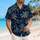 Midnight Navy Tropical Palms And Island Mountains For Coastal Resort Vacation Nights Hawaiian Shirt - 6