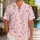 Blush Pink Hearts and Plumeria for Beach Resort Getaways and Romantic Vacation Wear Hawaiian Shirt - 1