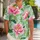 Pink Water Lily And Palm Botanical Beach Resort Wear For Summer Vacation Getaways Hawaiian Shirt - 1