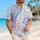 Blue Pink Paisley Patchwork Coastal Resort Vacation Style for Beach Travel Lovers Hawaiian Shirt - 6