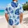 Blue Monstera And Palm Coastal Resort Style For Beach Vacations And Cruise Travel Hawaiian Shirt - 2