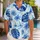 Blue Monstera And Palm Coastal Resort Style For Beach Vacations And Cruise Travel Hawaiian Shirt - 1