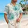 Turquoise Tropical Palm Leaves For Beach Vacation Resort Wear And Cruise Travel Men Hawaiian Shirt - 6