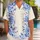 Blue Dahlia Chinoiserie Tropical Botanicals for Beach Resort Getaways and Garden Parties Hawaiian Shirt - 1