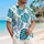Teal Monstera Palm Foliage Resort Wear For Men’s Beach Vacation And Summer Parties Hawaiian Shirt - 6
