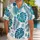 Teal Monstera Palm Foliage Resort Wear For Men’s Beach Vacation And Summer Parties Hawaiian Shirt - 1