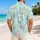 Pastel Tropical Cats With Lagoon Swirls For Resort Travel And Casual Summer Style Hawaiian Shirt - 2