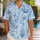 Blue Coral Starfish And Shell Ocean Motifs For Coastal Beach Vacation Resort Wear Hawaiian Shirt - 1