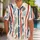 Coastal Aloha Stripes With Palm Fronds For Beach Resort Travel and Island Getaways Hawaiian Shirt - 1