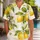 Watercolor Lemon Grove Citrus Leaves for Beach Vacations and Mediterranean Resort Style Hawaiian Shirt - 1