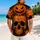 Orange Skull Pumpkin Crown Halloween Dripping Slime for Spooky Parties and Travel Fans Hawaiian Shirt - 2