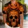 Orange Skull Pumpkin Crown Halloween Dripping Slime for Spooky Parties and Travel Fans Hawaiian Shirt - 1