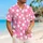 Tropical Pink Ivory Polka Dots With Plumeria For Resort Vacations And Beach Escapes Hawaiian Shirt - 6