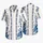 Blue White Tropical Floral Geometric Resort Outfit For Beach Travel And Summer Getaways Hawaiian Shirt - 5