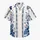 Blue White Tropical Floral Geometric Resort Outfit For Beach Travel And Summer Getaways Hawaiian Shirt - 7