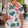 Coral Flamingos And Teal Tropical Leaves For Beach Resort Vacation Travel Wear For Men Hawaiian Shirt - 1