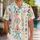 Turquoise Coral Geometric Woven Stripes For Resort Travel And Beach Getaways For Men Hawaiian Shirt - 1