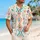 Turquoise Coral Geometric Woven Stripes For Resort Travel And Beach Getaways For Men Hawaiian Shirt - 6