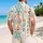 Turquoise Coral Geometric Woven Stripes For Resort Travel And Beach Getaways For Men Hawaiian Shirt - 2