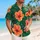 Coral Hibiscus And Emerald Tropical Foliage For Beach Vacations, Resort Wear And Travel Hawaiian Shirt - 6