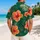 Coral Hibiscus And Emerald Tropical Foliage For Beach Vacations, Resort Wear And Travel Hawaiian Shirt - 2