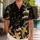 Black Cat And Koi Ocean Waves Japanese Inspired Tropical Vacation Style For Men Gift Hawaiian Shirt - 1