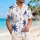 Navy Coconut Palms, Sailboats And Hibiscus For Island Resort Travel Style For Men Hawaiian Shirt - 6