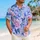 Lavender Rose And Blue Water Lily Botanical Tropical Getaway Vacation Button Down For Men Hawaiian Shirt - 6
