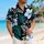 Blue Hibiscus And Teal Palm Botanicals For Tropical Resort Vacation Style For Men Hawaiian Shirt - 6