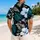 Blue Hibiscus And Teal Palm Botanicals For Tropical Resort Vacation Style For Men Hawaiian Shirt - 2