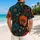 Teal And Orange Botanical Poppy Meadow For Beach Vacations, Resort Travel And Casual Wear Hawaiian Shirt - 2