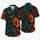 Teal And Orange Botanical Poppy Meadow For Beach Vacations, Resort Travel And Casual Wear Hawaiian Shirt - 5