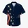 Navy Crimson Ribbon And Ivory Starbursts For Coastal Holiday Vacation Beach Wear Hawaiian Shirt - 7