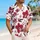 Cranberry Red Orchid Floral Tropical Resort Vacation Getaway Casual Style For Men Hawaiian Shirt - 6
