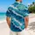 Turquoise Ocean Wave Foam For Beach Vacation Resort Wear And Coastal Travel Style Hawaiian Shirt - 2