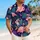 Midnight Violet Flamingo Orchid Tropical Resort Vacation Wear For Men Beach Summer Hawaiian Shirt - 6