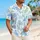 Blue Seafoam Tropical Vine Floral Resort Wear For Plus Size Beach Vacation Style Hawaiian Shirt - 6