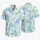 Blue Seafoam Tropical Vine Floral Resort Wear For Plus Size Beach Vacation Style Hawaiian Shirt - 5