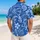 Blue Tropical Wave Floral Ornament for Beach Vacations, Cruises and Resort Getaways Hawaiian Shirt - 2