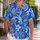 Blue Tropical Wave Floral Ornament for Beach Vacations, Cruises and Resort Getaways Hawaiian Shirt - 1
