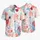 Abstract Coral Red And Blue Tropical Spots For Resort Travel And Beach Vacation Wear Hawaiian Shirt - 5