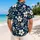 Midnight Navy Ivory Tropical Flowers for Resort Vacations and Island Getaways Hawaiian Shirt - 2