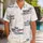 Vintage Fishing Boats and Schooling Fish for Coastal Resort Getaways and Beach Vacations Hawaiian Shirt - 1