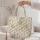 Bohemian Gold Botanical Gem Motifs for Beach Travel and Everyday Style for Women Quilted Tote Bag - 5