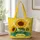 Sunflower Ladybug Botanical Carryall For Summer Travel, Market Days And Garden Lovers Quilted Tote Bag - 1